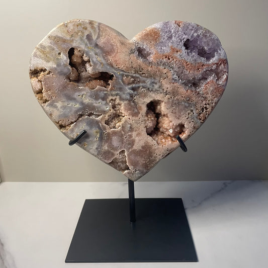 Amethyst Heart On Stand
